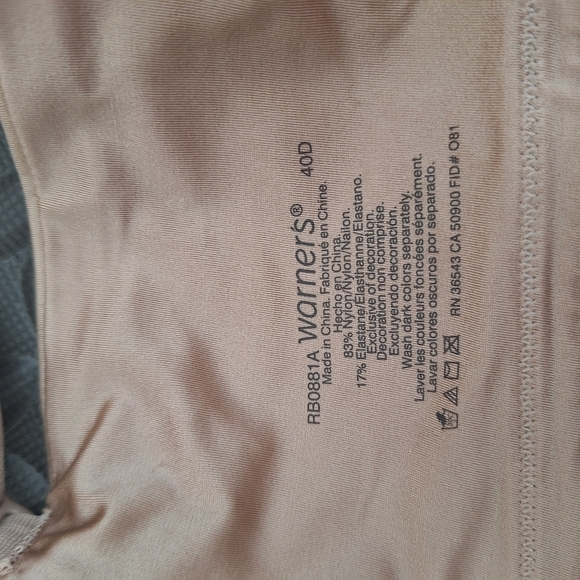 Warner's Tan Full-Coverage Bra with Molded Cups and Adjustable Straps - Picture 3 of 3